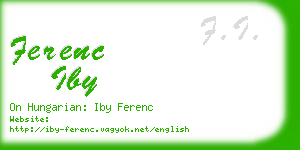 ferenc iby business card